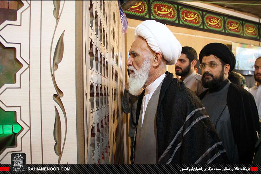 بازدید آیت الله حائری شیرازی در قرارگاه مشترک راهیان نور جنوب کشور